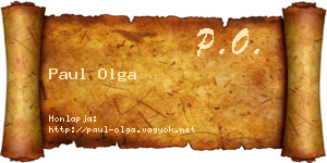 Paul Olga névjegykártya