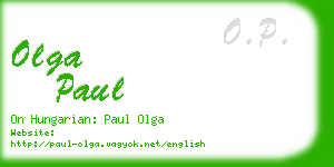 olga paul business card